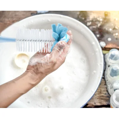 BabyJem Süngerli Biberon Fırçası, Mavi