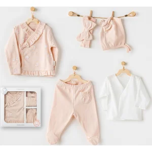 Andywawa Cute Bunnies Be Sking 5 Parça Hastane Çıkışı, Pembe