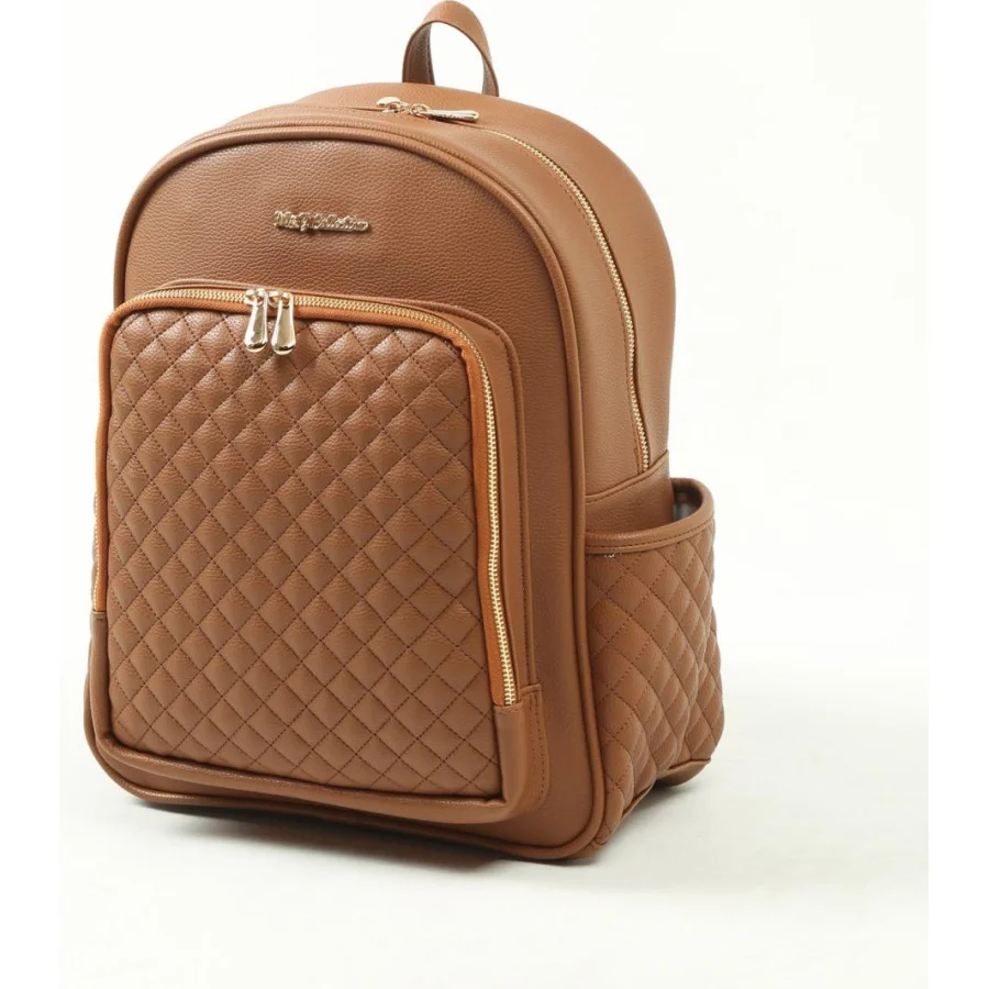 M&Y Dust Deri Anne Bebek Bakım Sırt Çantası, Taba