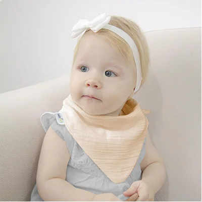 BabyJem Ahşap Diş Kaşıyıcılı Bürümcük Müslin Önlük, Somon