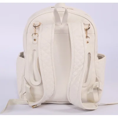 M&Y Dust Deri Anne Bebek Bakım Sırt Çantası, Krem