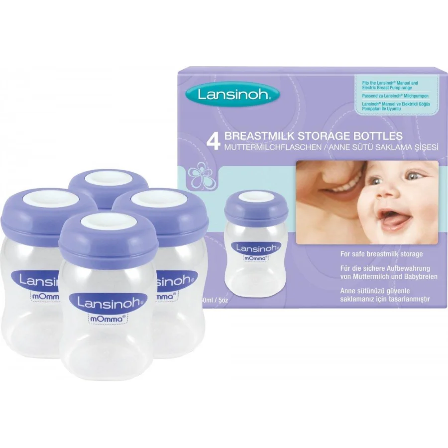 Lansinoh Anne Sütü Saklama Şişesi, 4'lü