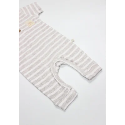 Bistyle Line Colors Yarım Kol Patiksiz Tulum, Bej