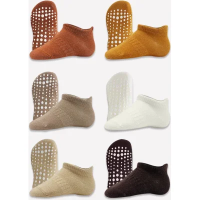 Bistyle Sneakers Kaymaz Penye Çorap, 6'lı, Toprak