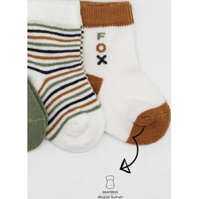 Bistyle Penye Soket Çorap, 3'lü, Nil