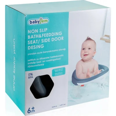 BabyJem Yandan Açılır Banyo & Mama Oturağı, Antrasit