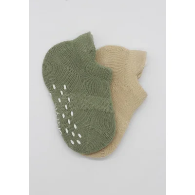 Bistyle Sneakers Kaymaz Colours Penye Çorap, 2'li, Nil, Bej