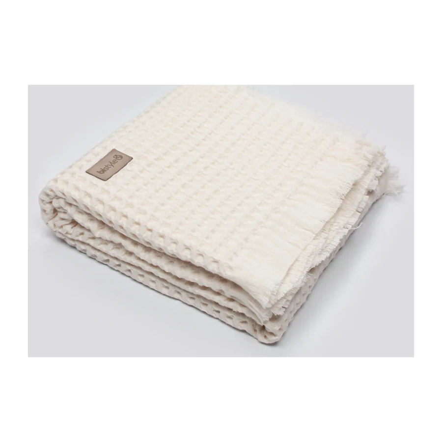 Bistyle Style Baby Pike Battaniye, 110x110 cm, Ekru