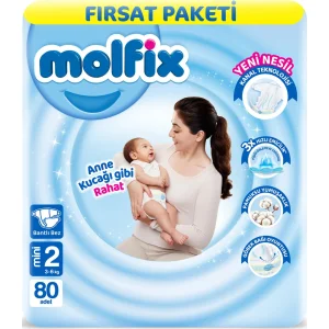 Molfix Bebek Bezi, 2 Beden, 80 Adet