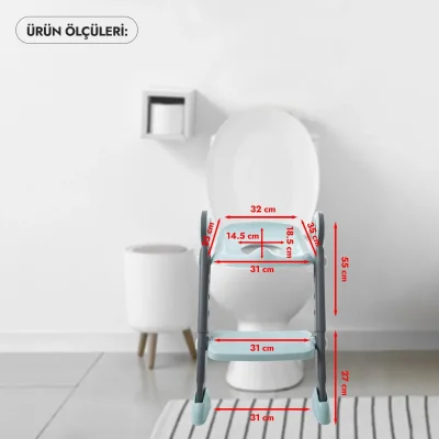 BabyJem Basamaklı & Katlanır Klozet Adaptörü, Antrasit
