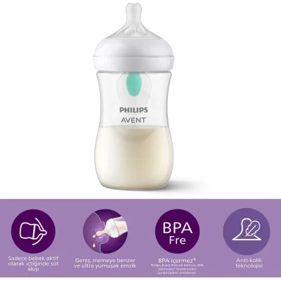 Philips Avent Natural Response Antikolik PP Biberon, 260 ml, 1+ Ay