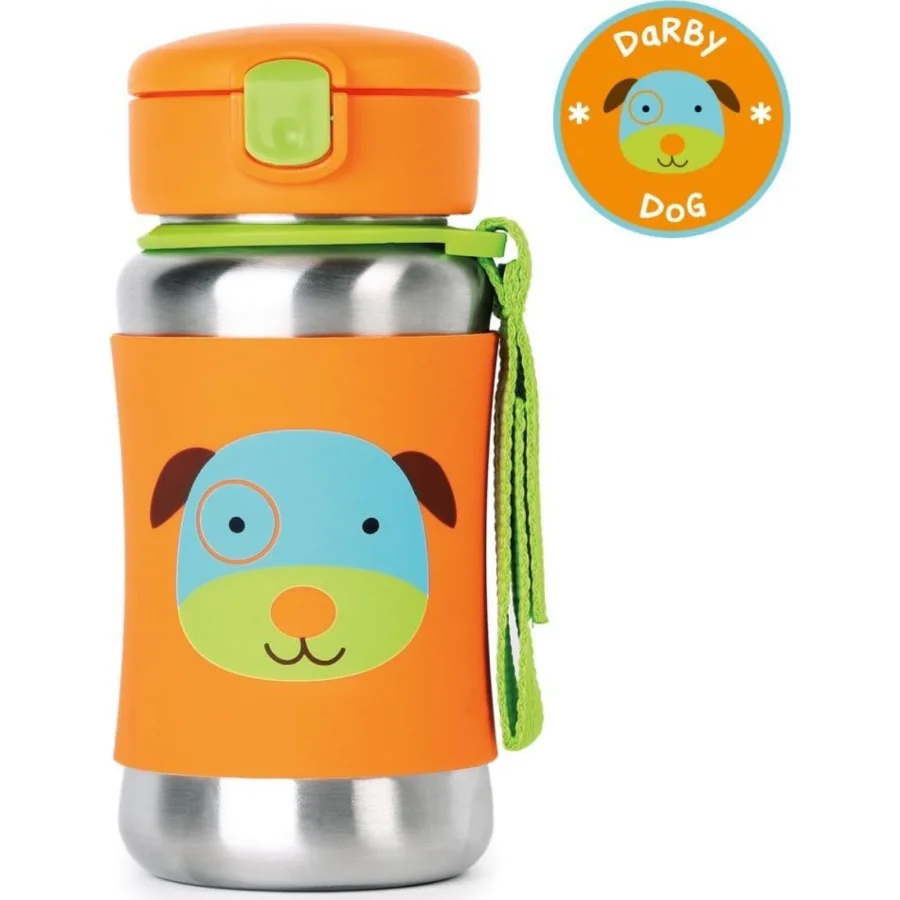Skip Hop Zoo Pipetli Paslanmaz Çelik Suluk 350 ml Köpek