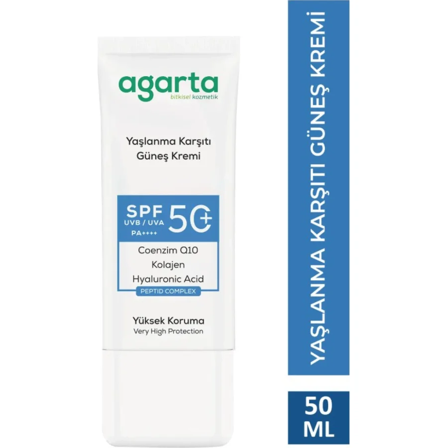 Agarta Doğal Güneş Kremi Yaşlanma Karşıtı 50 SPF 50 ml
