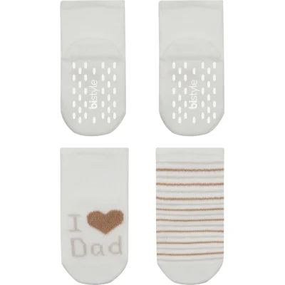 Bistyle Mom Dad Penye Kaymaz Soket Çorap, 2'li, Çember, Dad