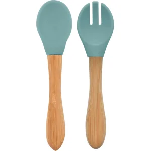 OiOi Mama Kaşığı ve Çatal Seti, Aqua, Yeşil