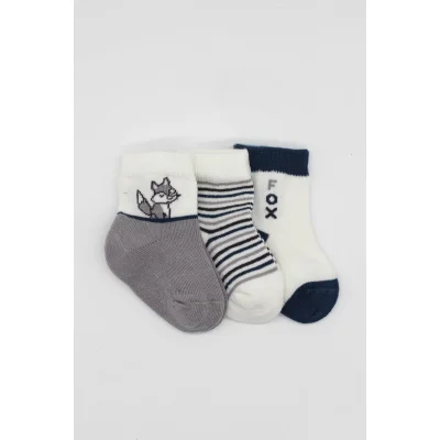 Bistyle Penye Soket Çorap, 3'lü, Gri