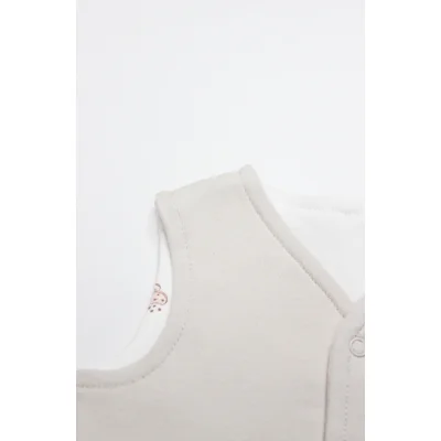 Bistyle Yelek Çift Taraflı Cookies Make Happy Ekru