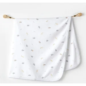 Andywawa Blanket 85x90 Little King Bebek Battaniye, Beyaz