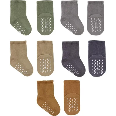 Bistyle Penye Kaymaz Düz Soket Çorap, 5'li, Yeşil