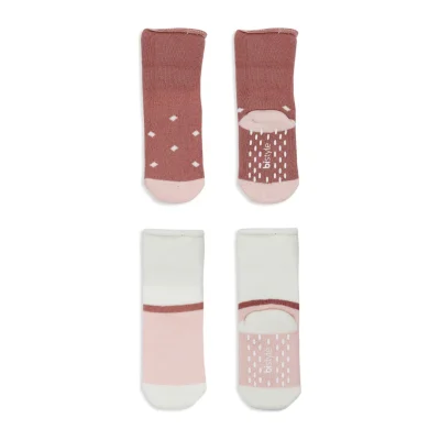 Bistyle Puanlı Kaymaz Havlu Soket Çorap, 2'li, Pudra, Pembe