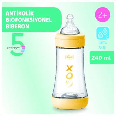 Chicco Perfect 5 Antikolik Biberon PP, 240 ml, Boy