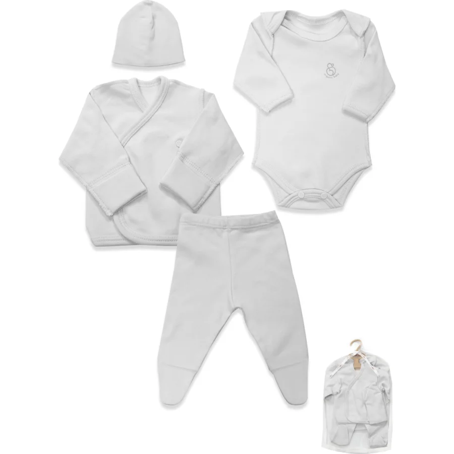 Bistyle 4Lü Prematüre Hastane Çıkışı Hello Family Beyaz