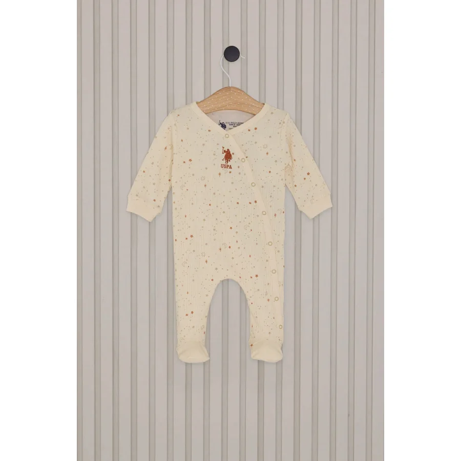 U.S.Polo Kız Bebek Patikli Tulum, Krem