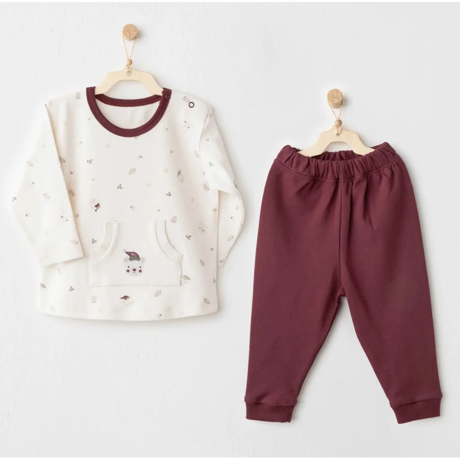 Andywawa My 1 St Wardrobe Takım Burgundy, 2'li