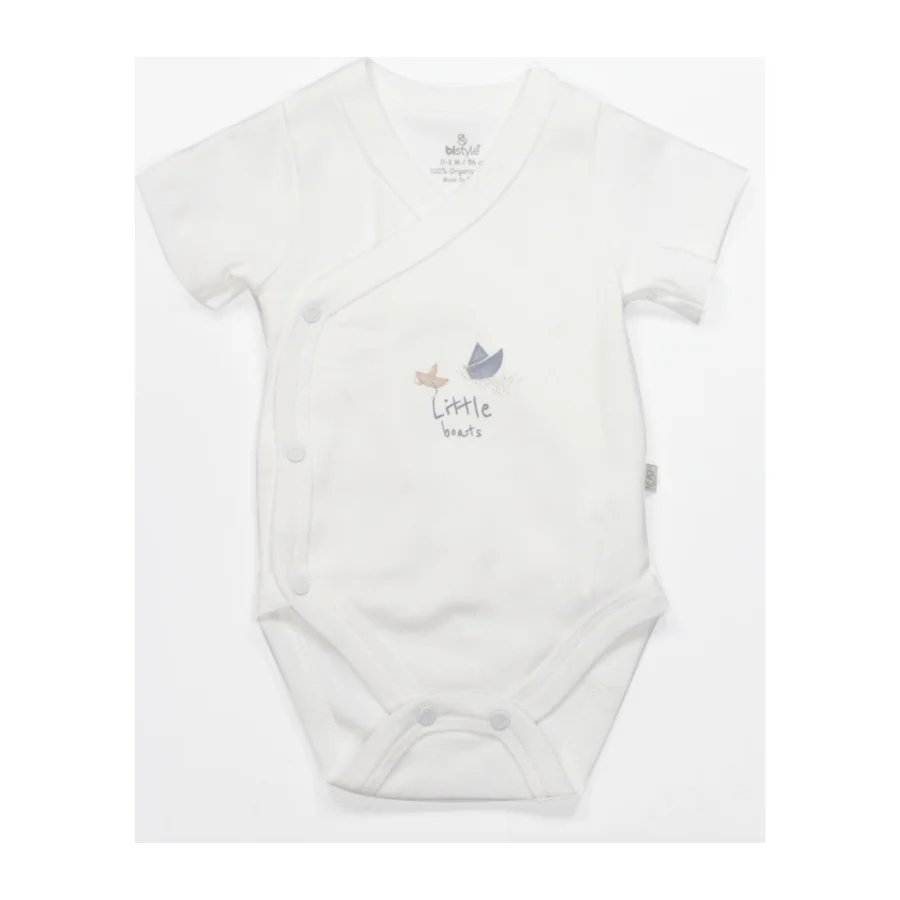 Bistyle Little Boats Yarım Kol Kruvaze Badi, Ekru