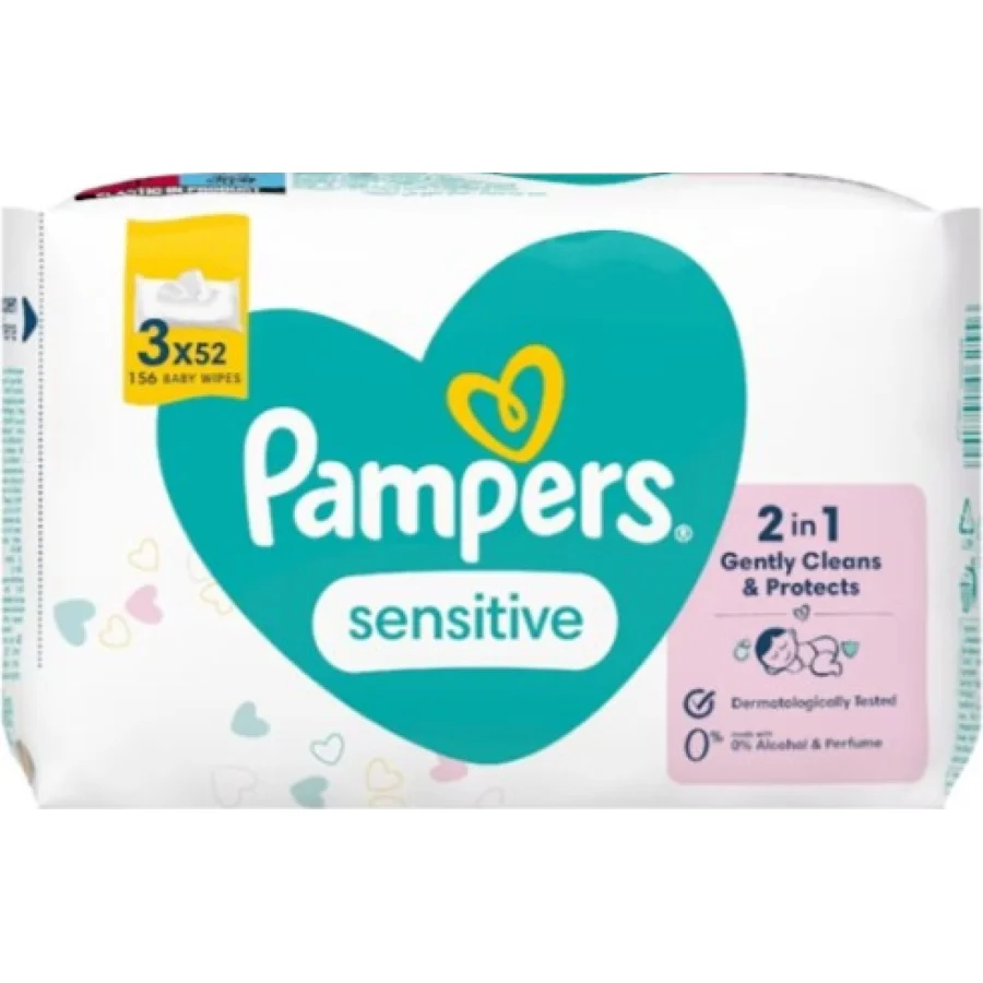 Prima Sensitive Islak Havlu Mendil, 3'lü, 156 Yaprak