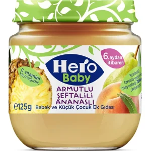 Hero Baby Armutlu Şeftalili Ananaslı Kavonoz Mama, 120 g