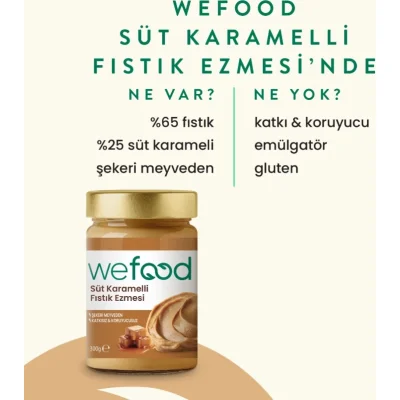 Wefood Süt Karamelli Fıstık Ezmesi, 300 g