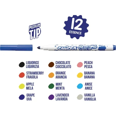 Carioca Kokulu Keçeli Boya Kalemi, 12'li