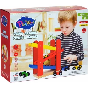 Play Wood Ahşap Yarış Arabalı Oyun Rampası