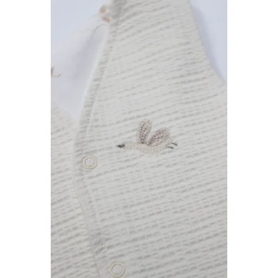 Bistyle Yelek Çift Taraflı Love You Smile Ekru