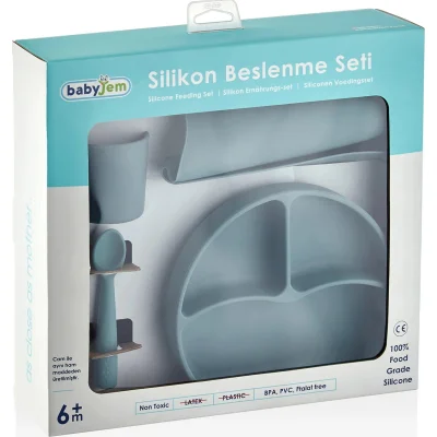 BabyJem Silikon Beslenme Seti, Kahve