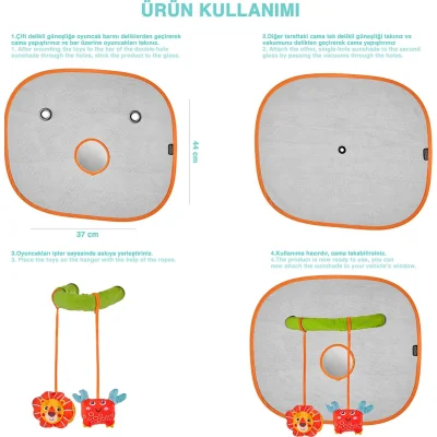 BabyJem Figürlü Oto Yan Cam Güneşliği