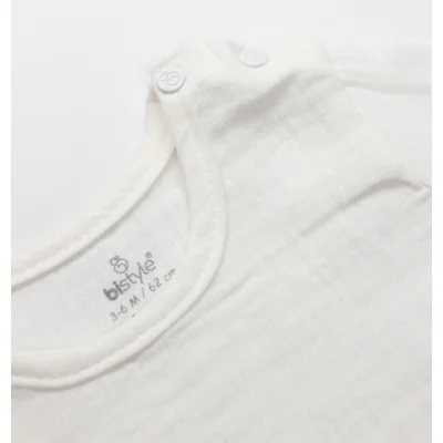 Bistyle Little Boats Müslin Şort Takım, 2'li, Ekru