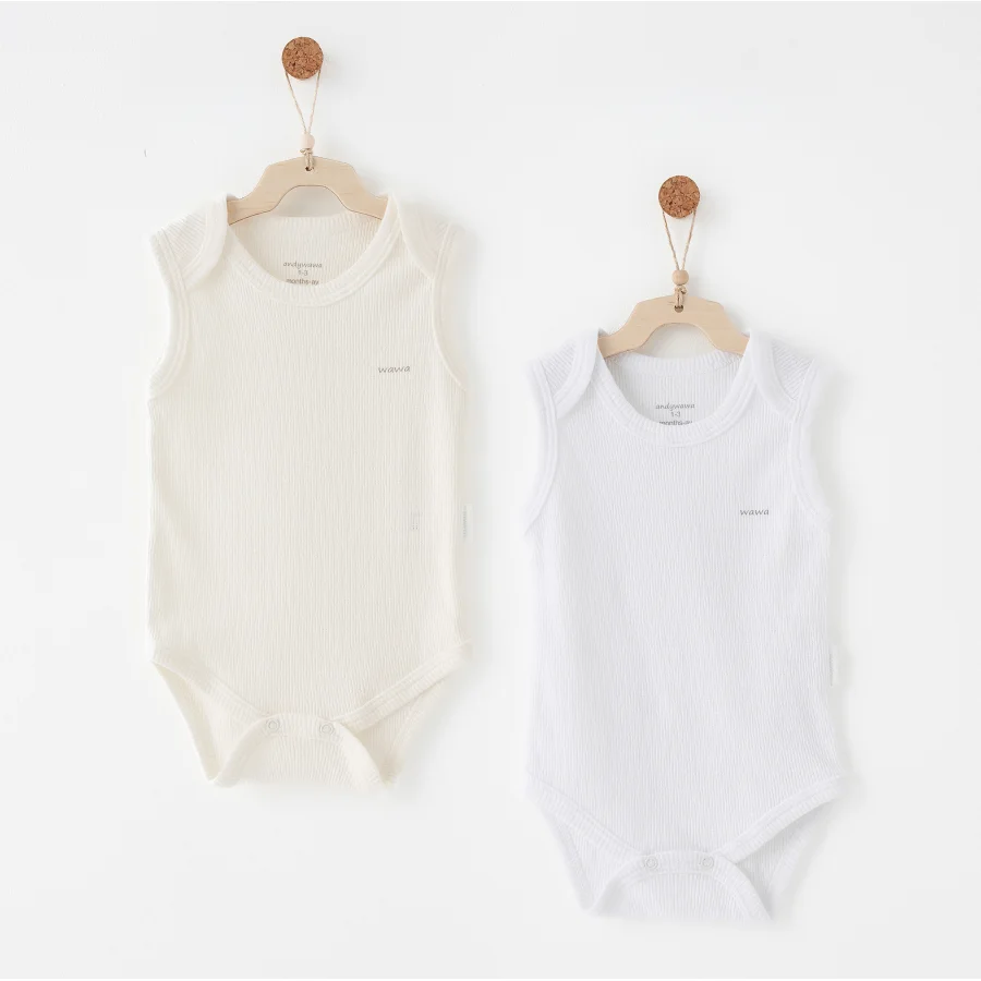 Andywawa Special Modal Askılı Badi, 2'li, Ekru, Beyaz