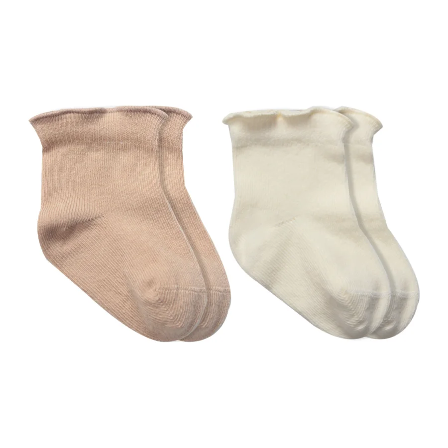 Bistyle Overlok Style Penye Soket Çorap, 2'li, Kahve
