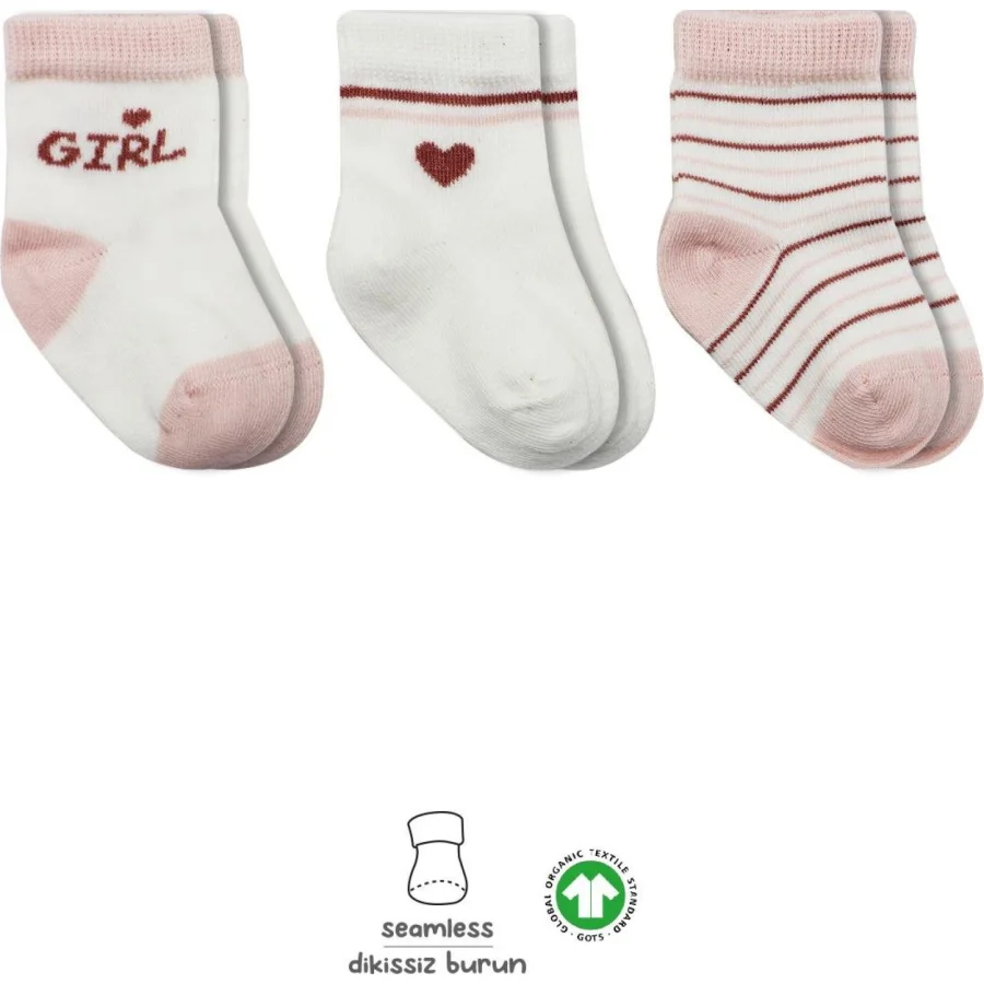 Bistyle Penye Boy And Girl Soket Çorap, 3'lü, Pembe
