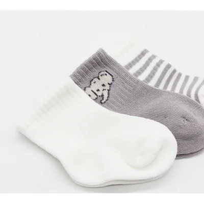 Bistyle Elephant Boy Penye Soket Çorap, 3'lü, Ekru