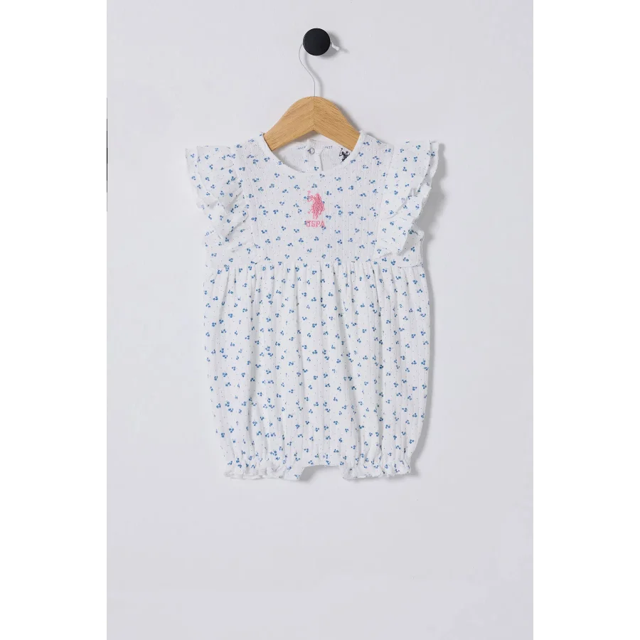 U.S Polo Bebek Tulum USB2434 Beyaz-Mavi