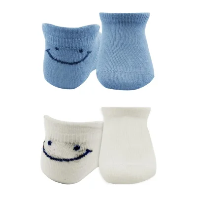 Bistyle Sneakers Smile Penye Çorap, 2'li, Mavi, Ekru