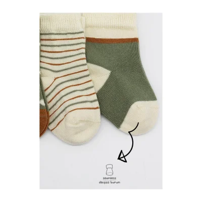 Bistyle Penye Kız Soket Çorap, 3'lü, Nil