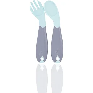 BabyJem Açılı Mama Kaşık Çatal Takımı, Yeşil