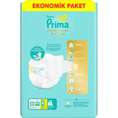 Prima Premium Care Bebek Bezi, 2 Beden, 60 Adet