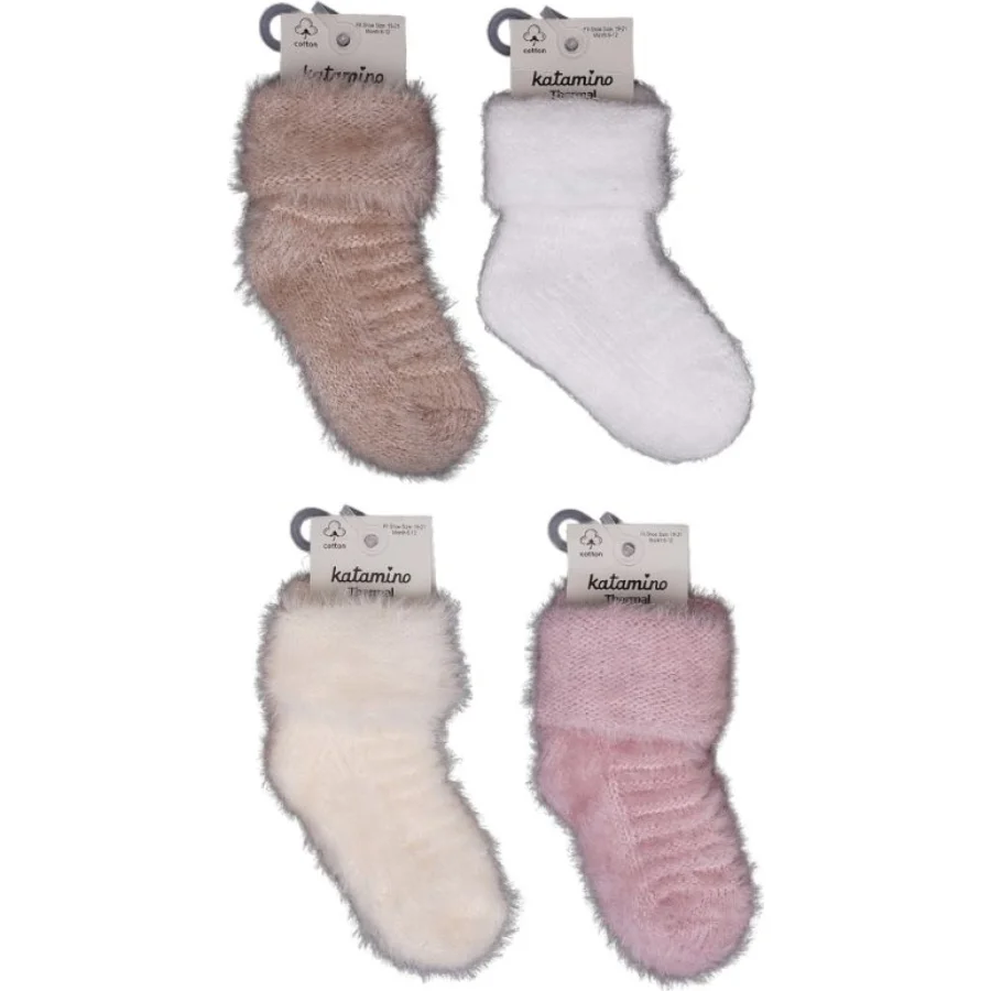 Katamino Alyosa Kız Bebek Havlu Soket Çorap, Asorti