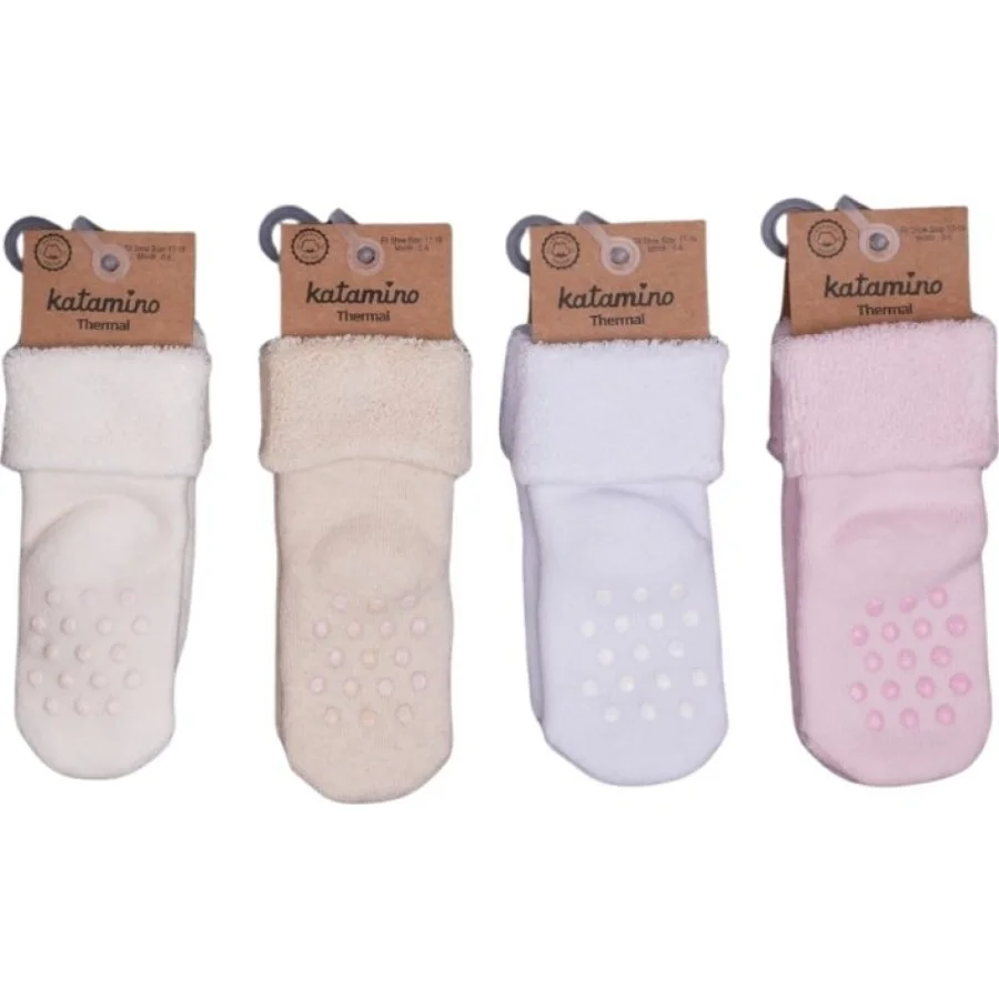 Katamino Beru Katlamalı Abs'li Kız Bebek Havlu Soket Çorap, Asorti