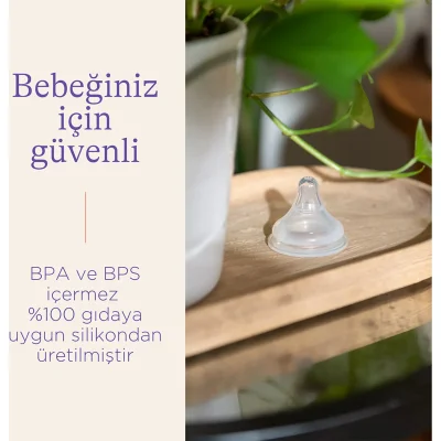 Lansinoh Natural Wave Biberon Emziği, Orta Akış, 2'li